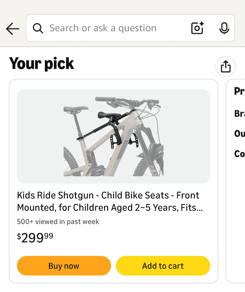 Amazon app product page preview